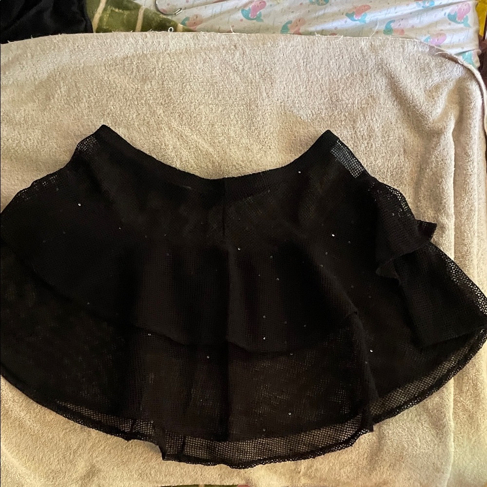 Chic Black Mesh Swim Coverup Skirt